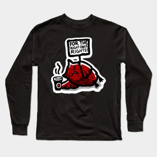 For the Night Owls rights! Red Long Sleeve T-Shirt